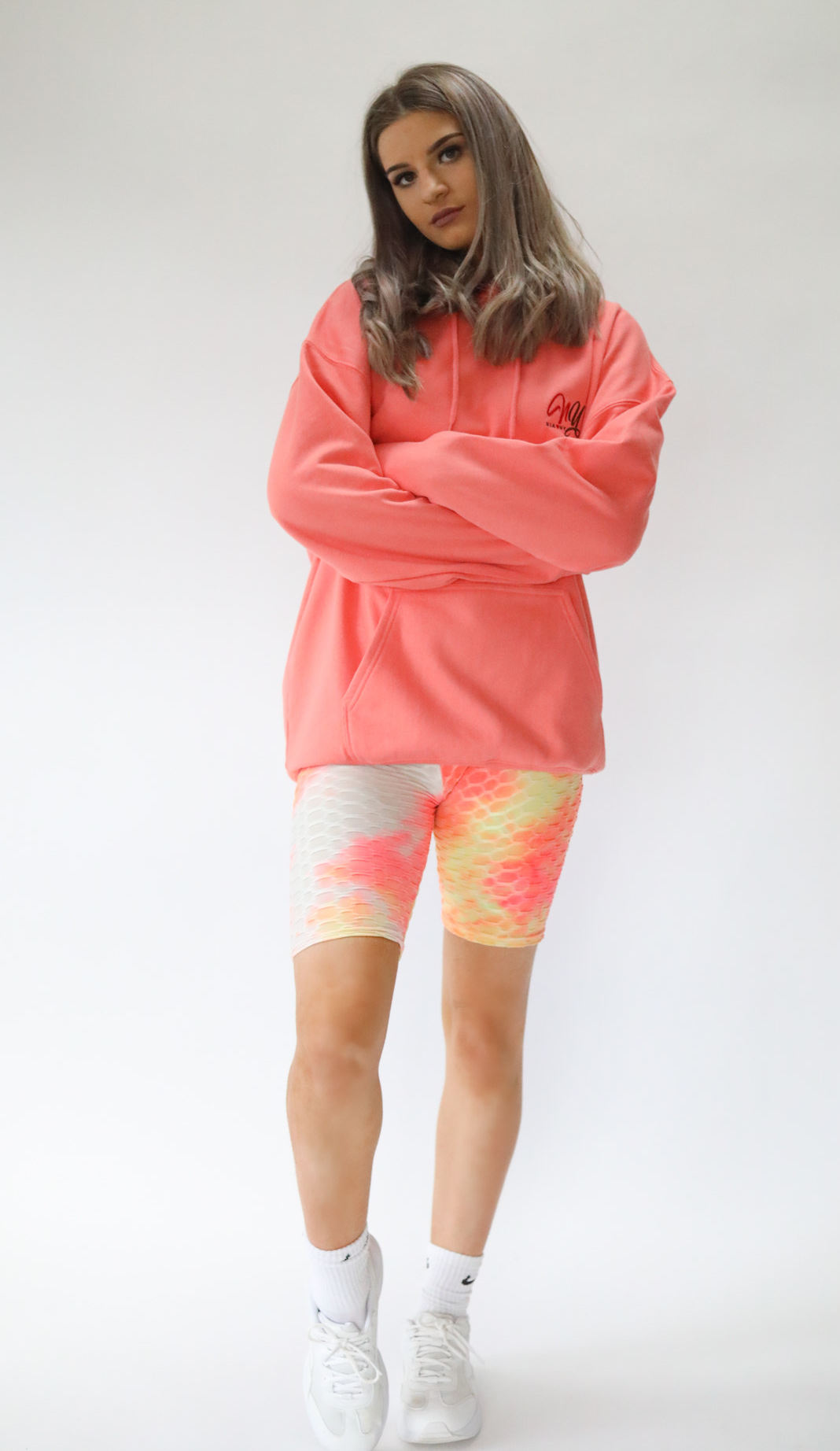 Niamhy Fleeced Hoodie - Coral - Image 3